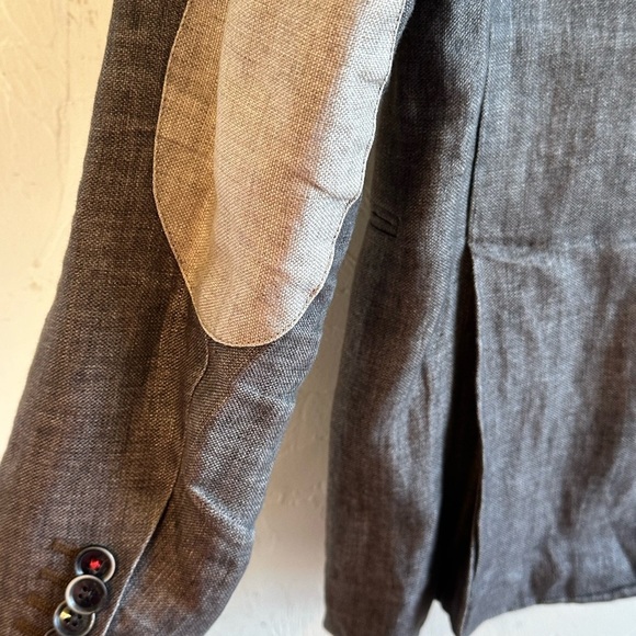Angelico Franceschini 100% Linen Distressed Gray Blazer Sz 40R or M - Picture 10 of 16